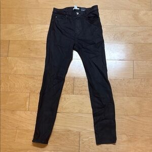 Shiny Waxed Look Black Jeans Size 6